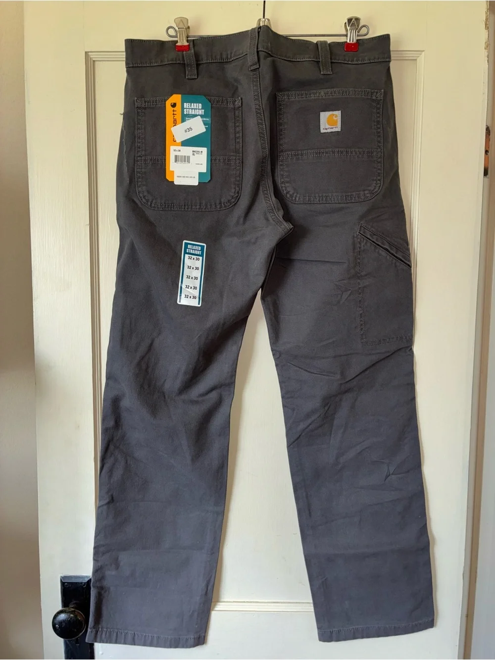 Carhartt Rugged Relaxed Straight Work Pants Men’s 32 x 30 Gray Canvas Workwear